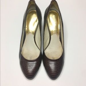 Michael Kors Claire Snake Embossed Leather Pump